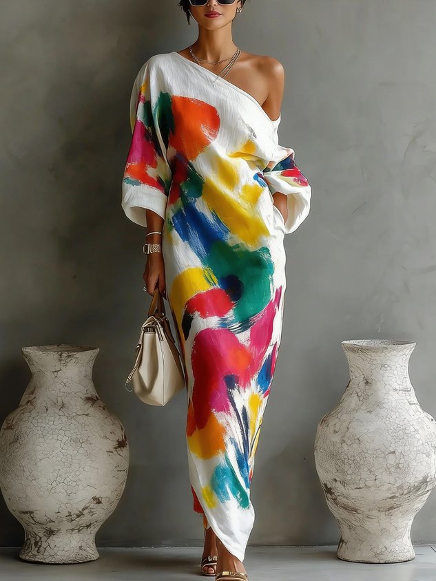 Gisèle — Robe Maxi Artistique
