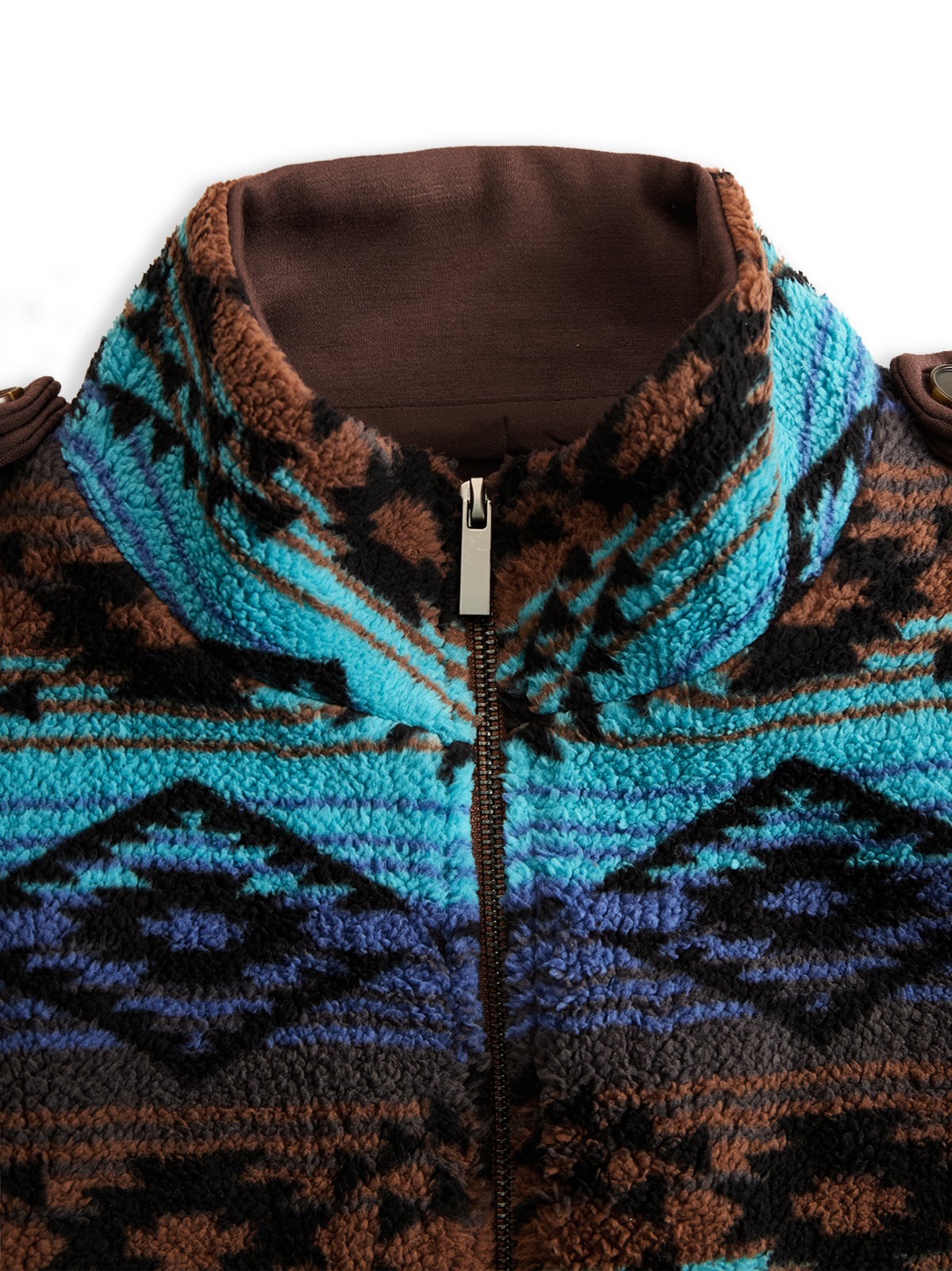 Estelle — Manteau Long en Laine, Imprimé Tribal Boho
