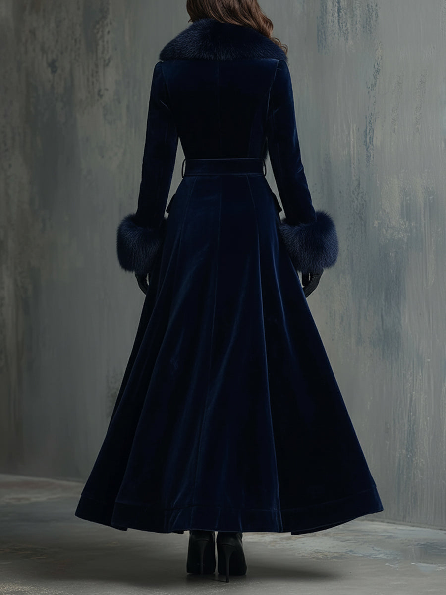 Diane — Manteau en Velours Mi-Long