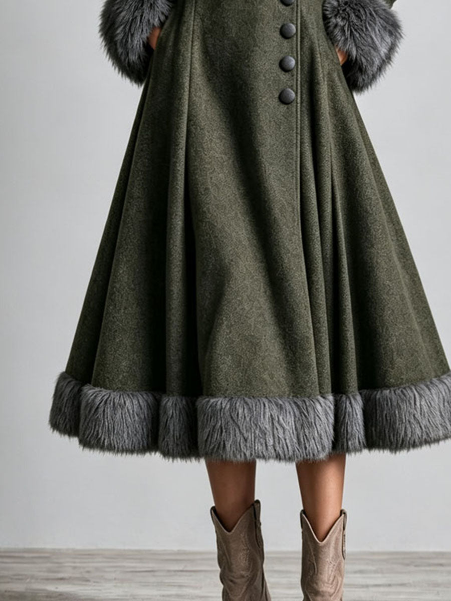 Lucille — Manteau Long en Laine, Style Boho Western