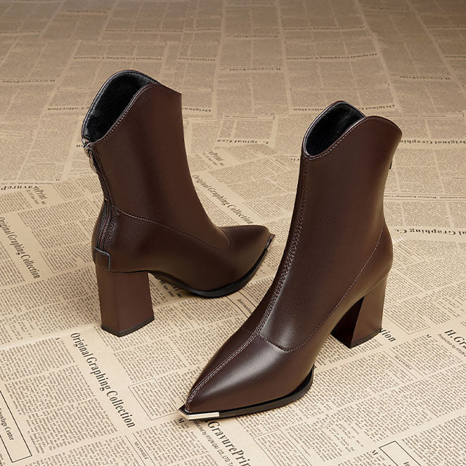 Léa — Bottines à Bout en Chrome