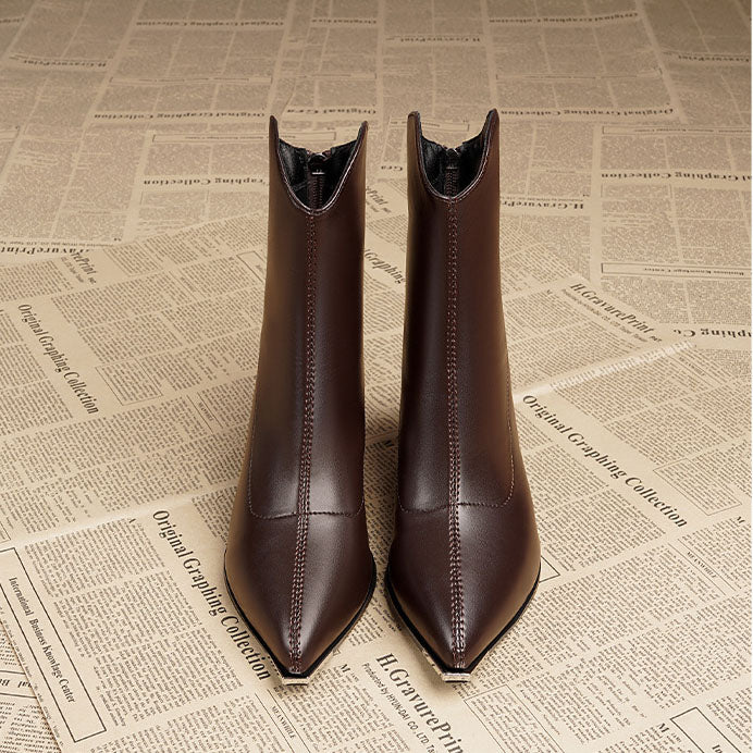Léa — Bottines à Bout en Chrome