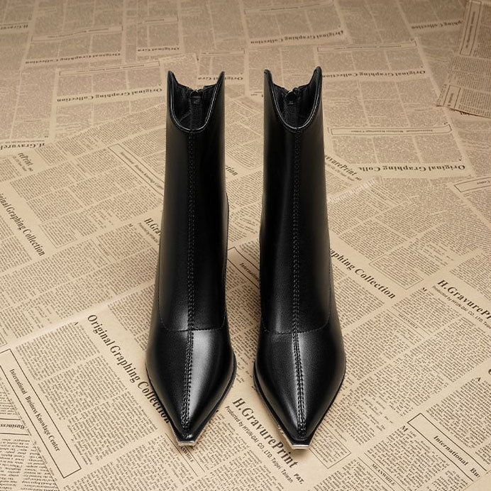 Léa — Bottines à Bout en Chrome