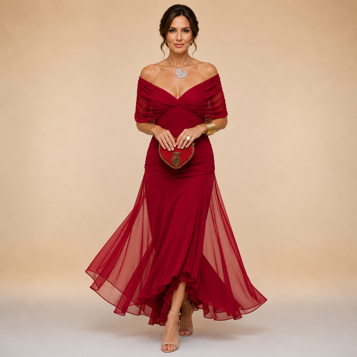 Séraphine — Robe Maxi de Fête Élégante, Silhouette Flatteuse