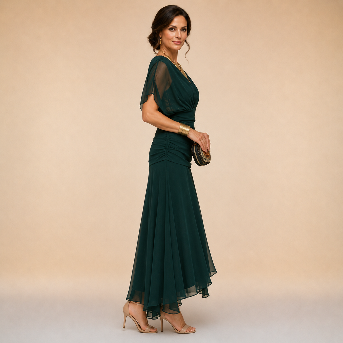 Séraphine — Robe Maxi de Fête Élégante, Silhouette Flatteuse
