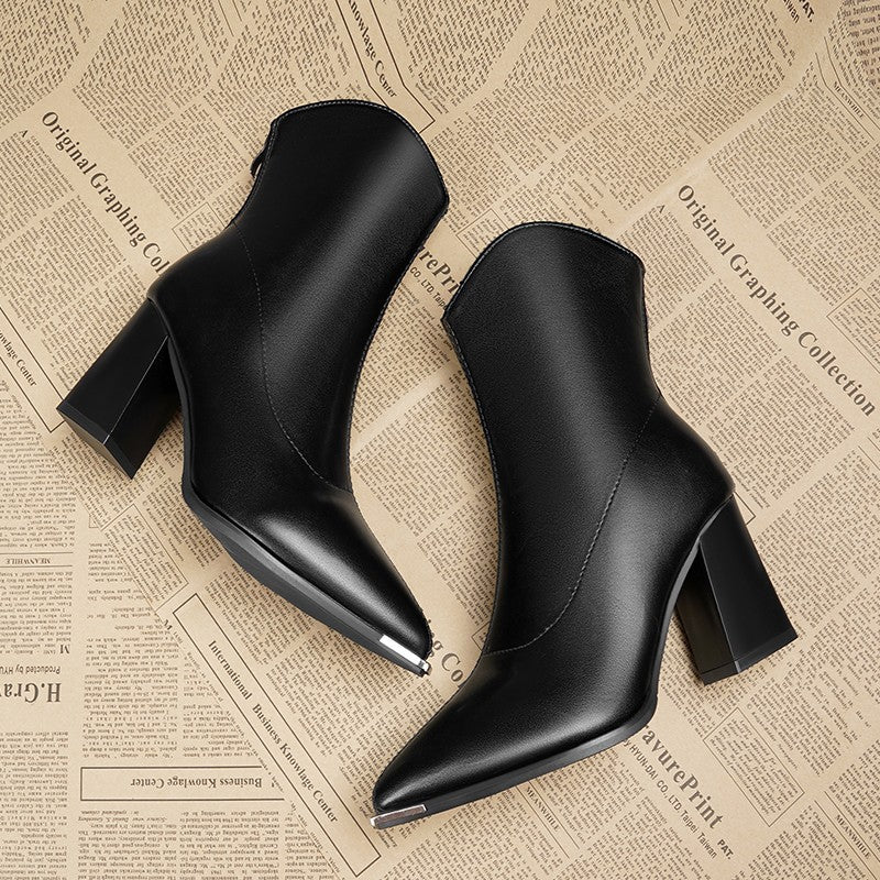 Léa — Bottines à Bout en Chrome