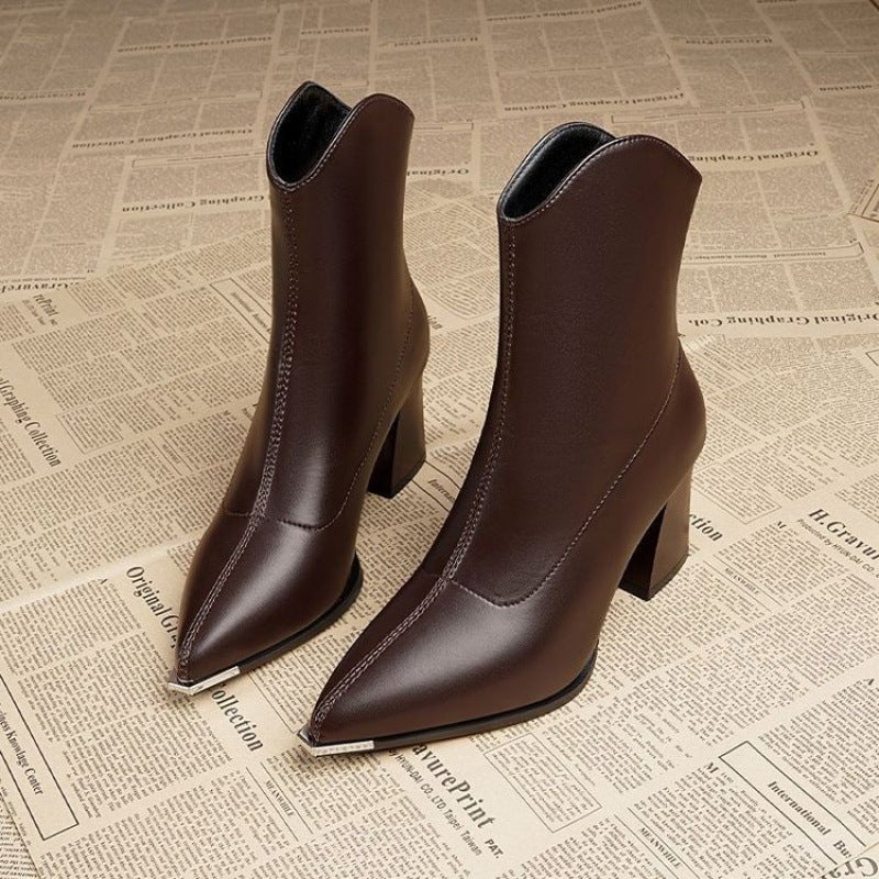 Léa — Bottines à Bout en Chrome