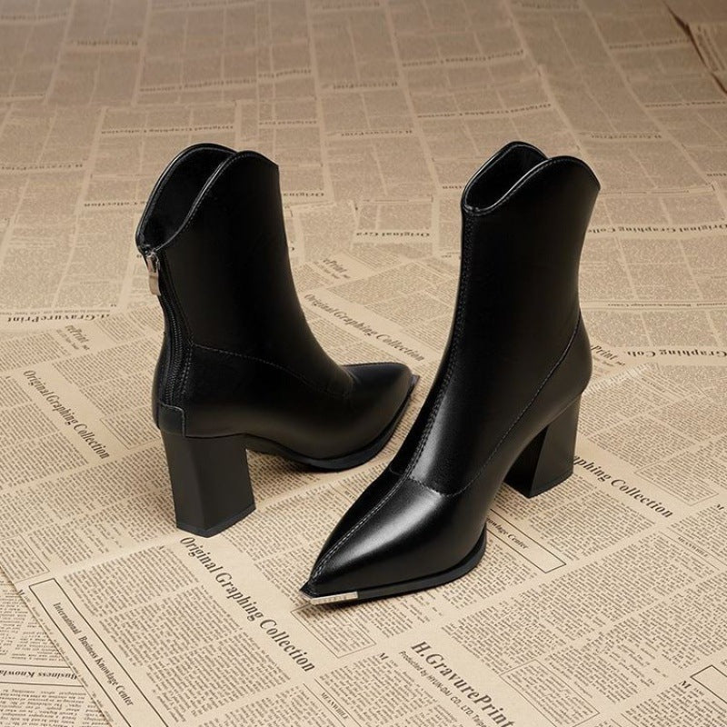 Léa — Bottines à Bout en Chrome