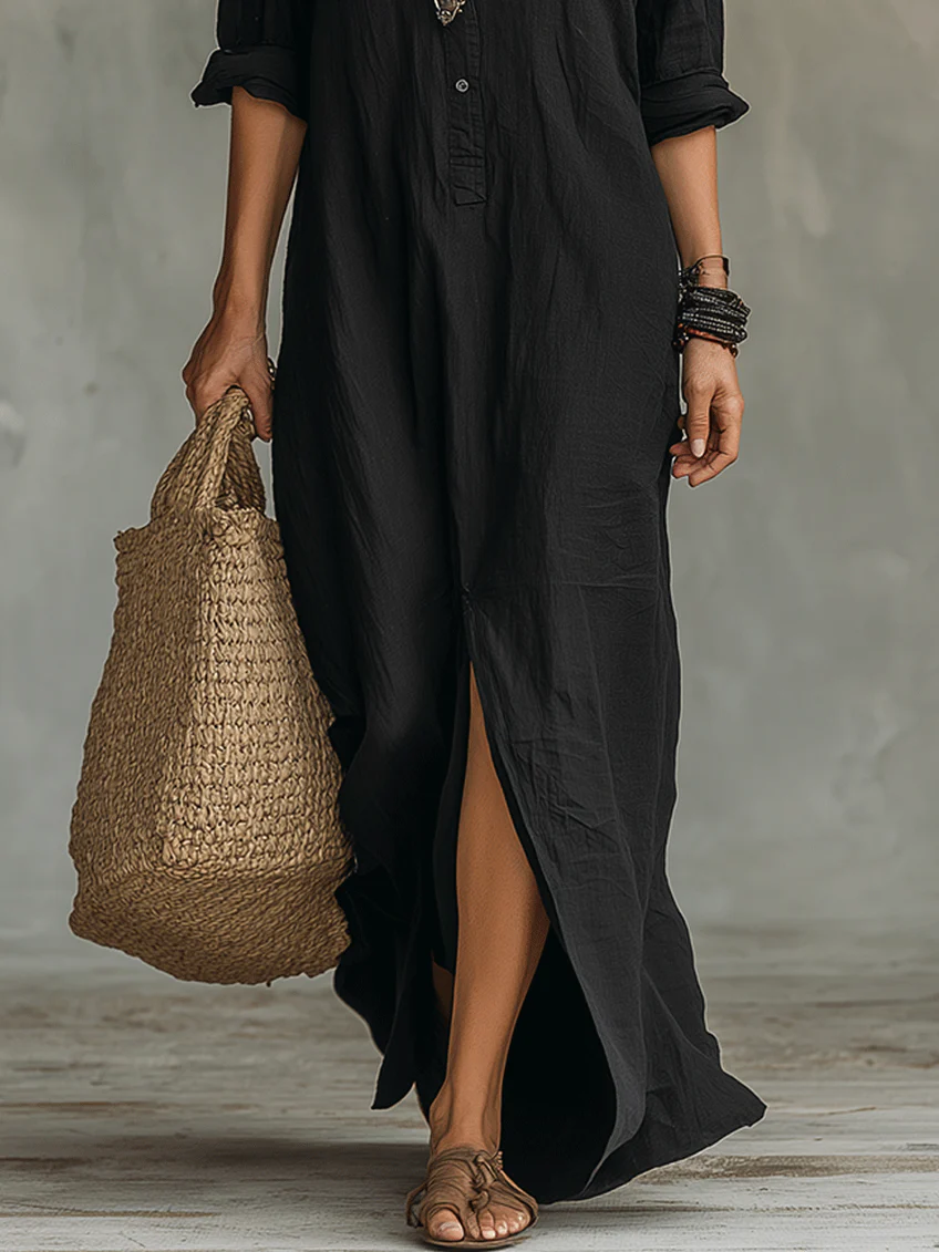 Réjeanne — Robe Maxi Noire Ample