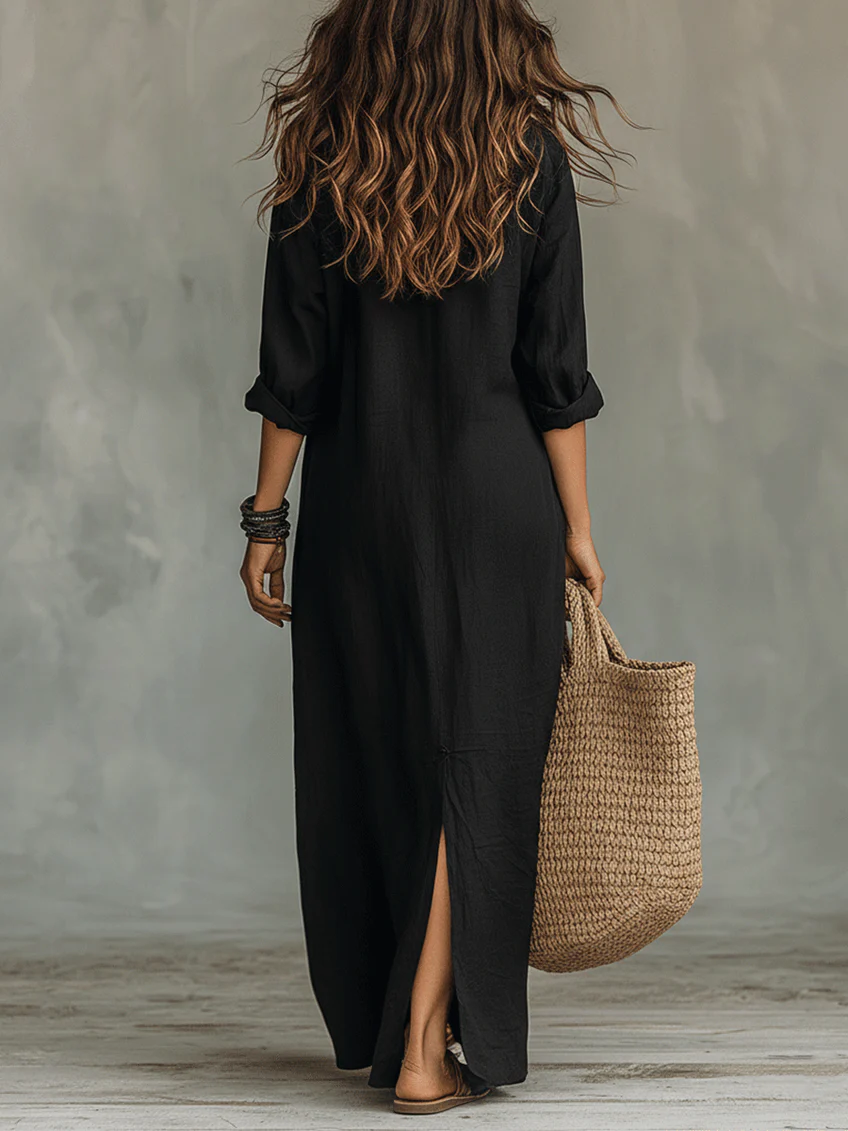 Réjeanne — Robe Maxi Noire Ample