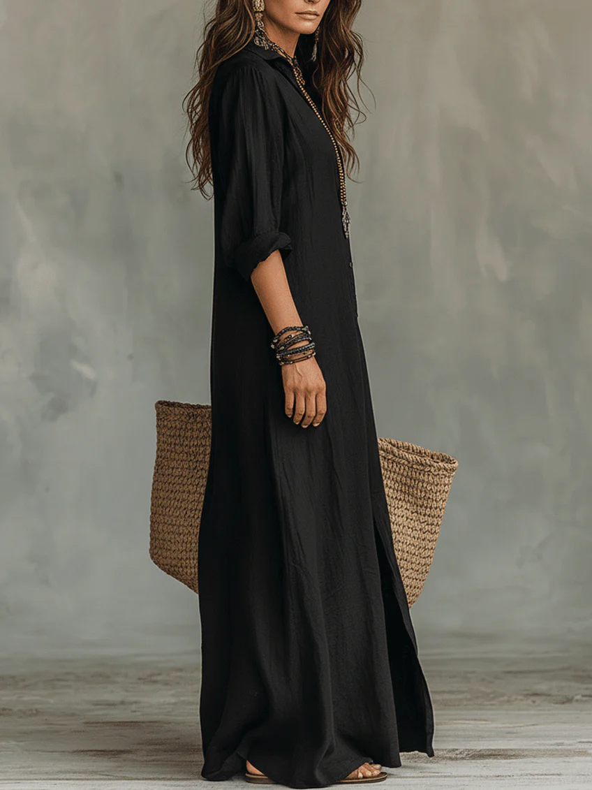 Réjeanne — Robe Maxi Noire Ample