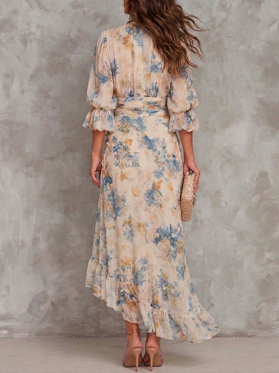 Danielle — Robe Maxi Florale, Fluide et Féminine