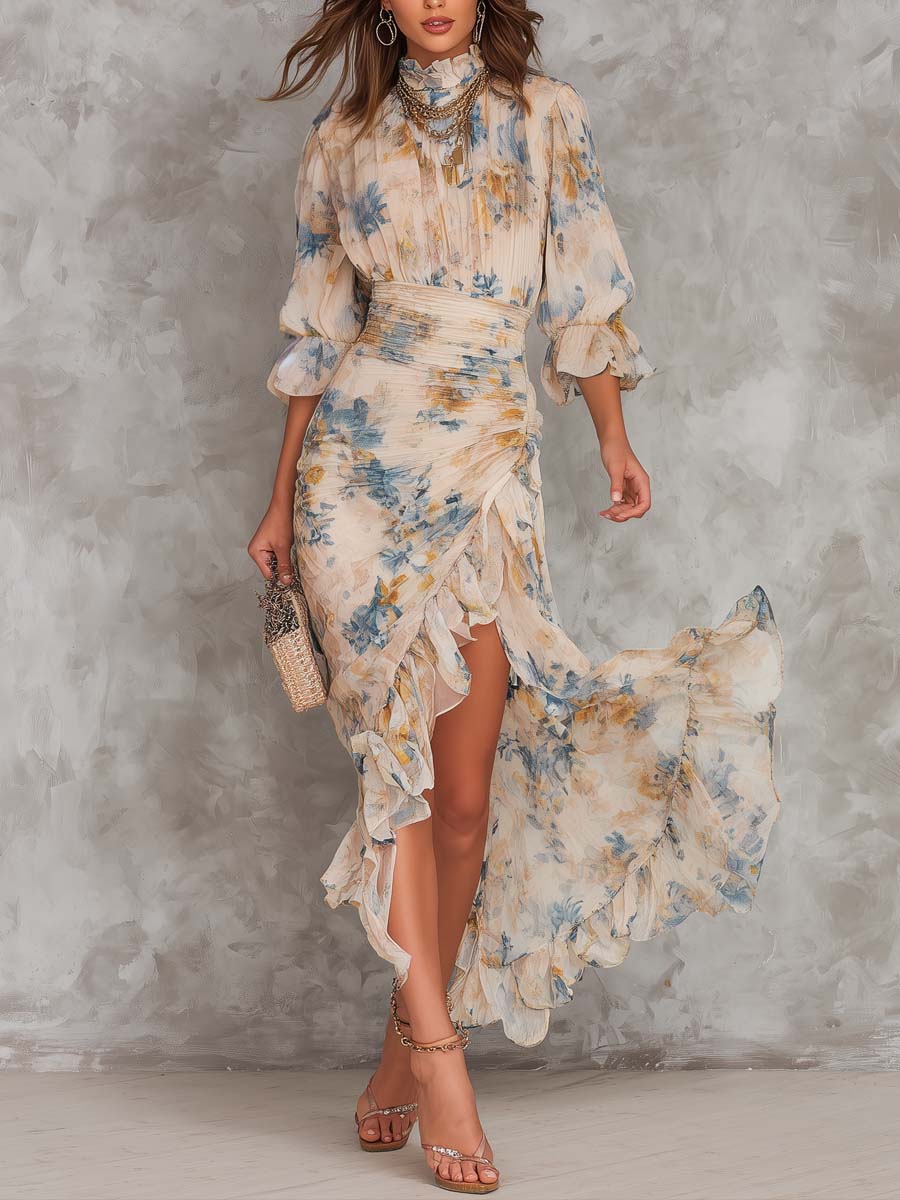 Danielle — Robe Maxi Florale, Fluide et Féminine