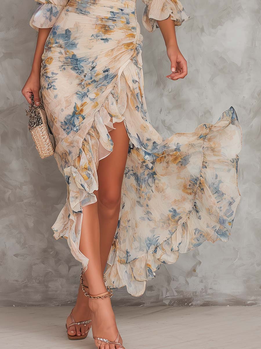 Danielle — Robe Maxi Florale, Fluide et Féminine