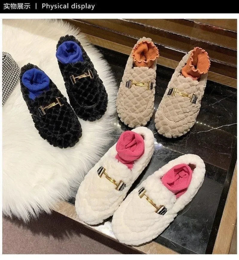 Joséphine — Mocassins en Fourrure de Laine de Mouton