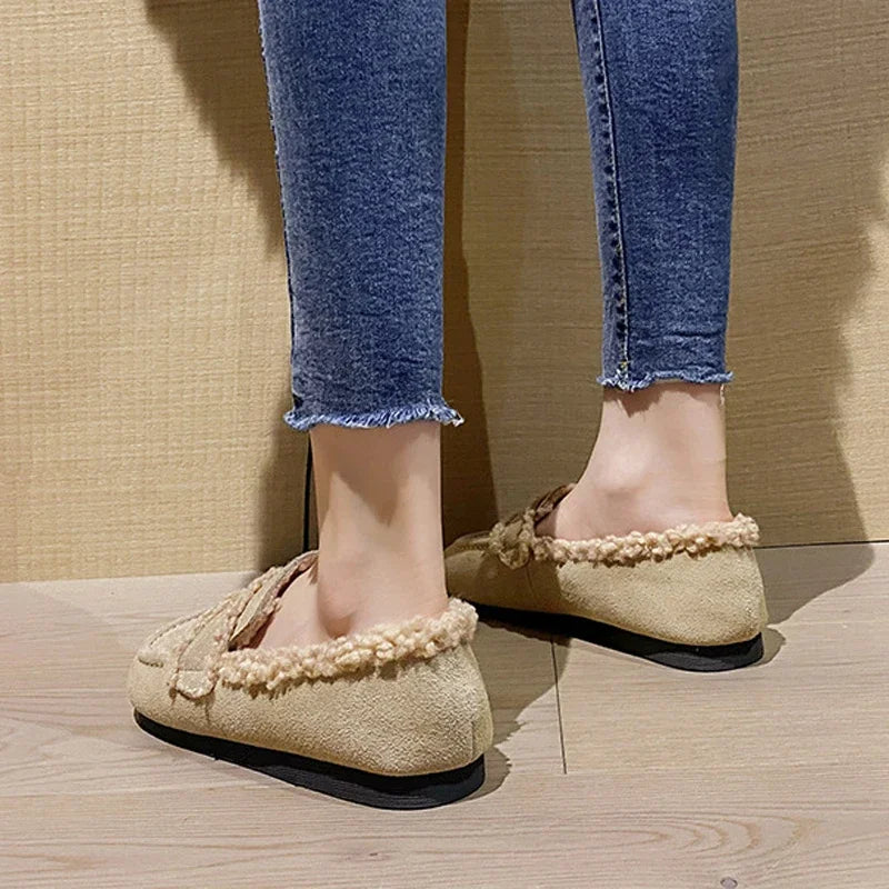 Suzanne — Mocassins en Cuir Doux d'Hiver