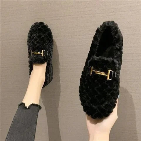 Joséphine — Mocassins en Fourrure de Laine de Mouton