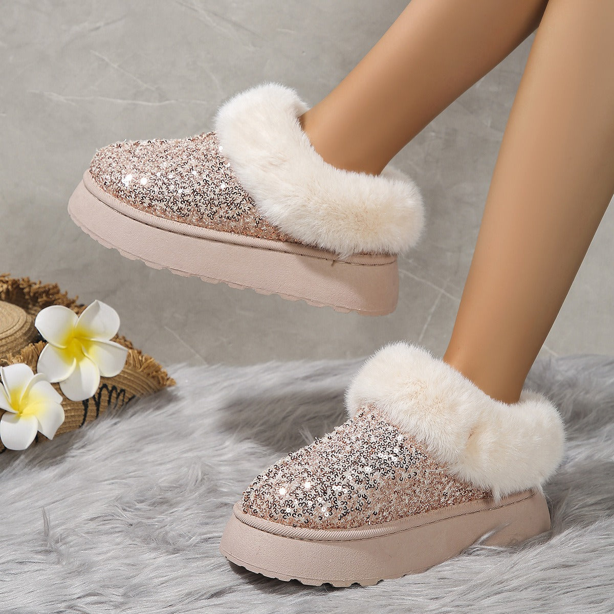Chloé — Bottes Plateformes en Fourrure