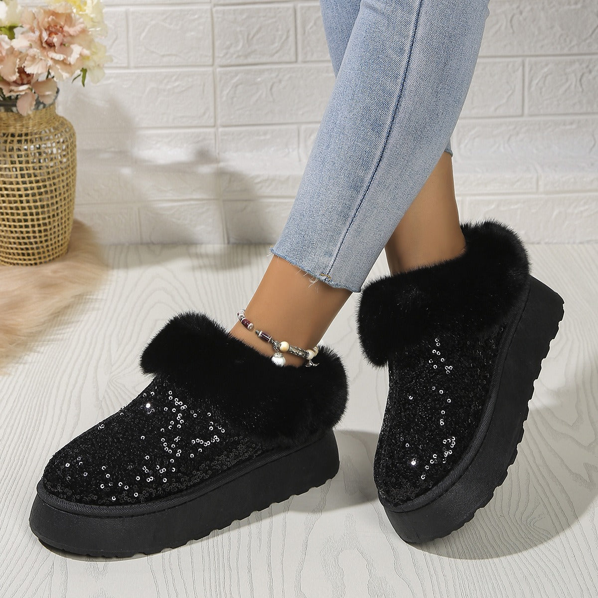 Chloé — Bottes Plateformes en Fourrure