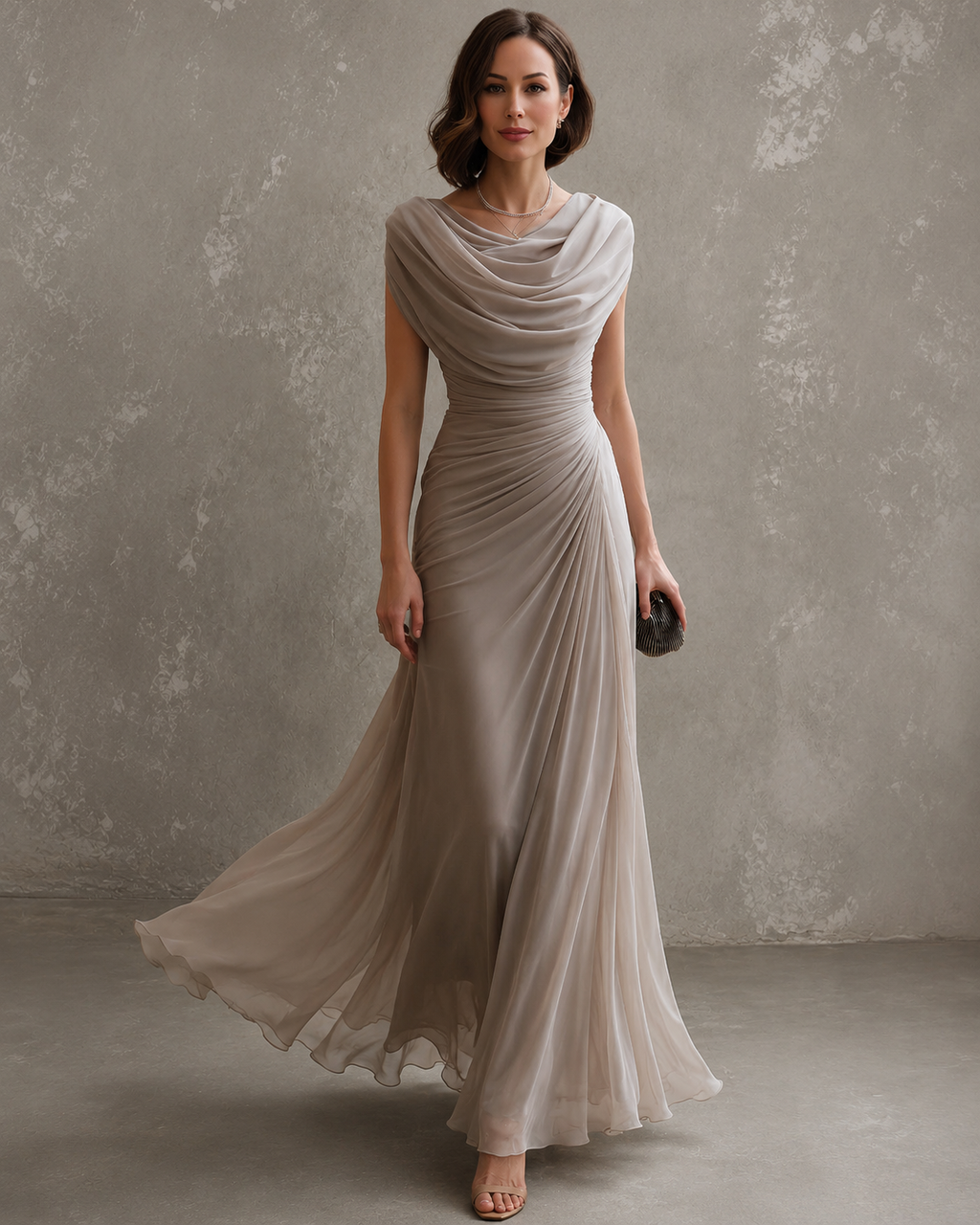 Gemma — Robe Maxi à Fronces Élégantes