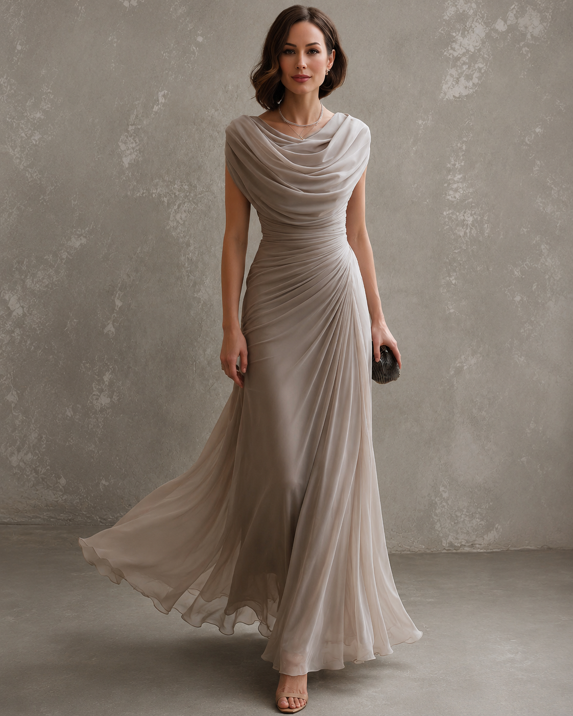 Gemma — Robe Maxi à Fronces Élégantes