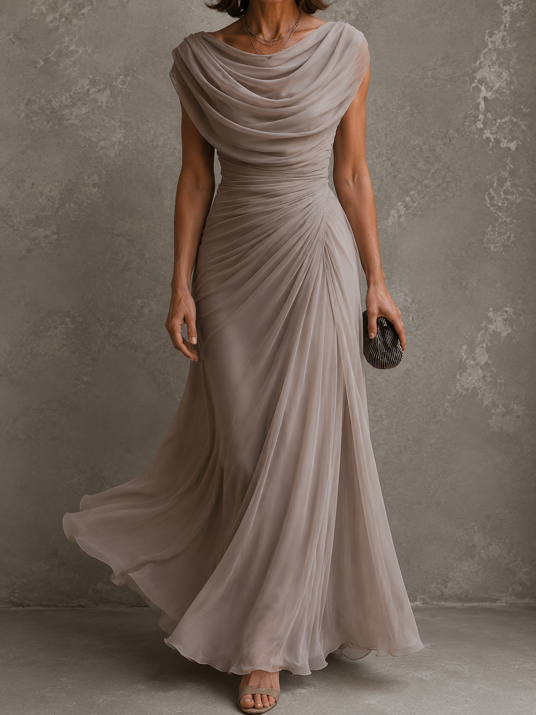 Gemma — Robe Maxi à Fronces Élégantes