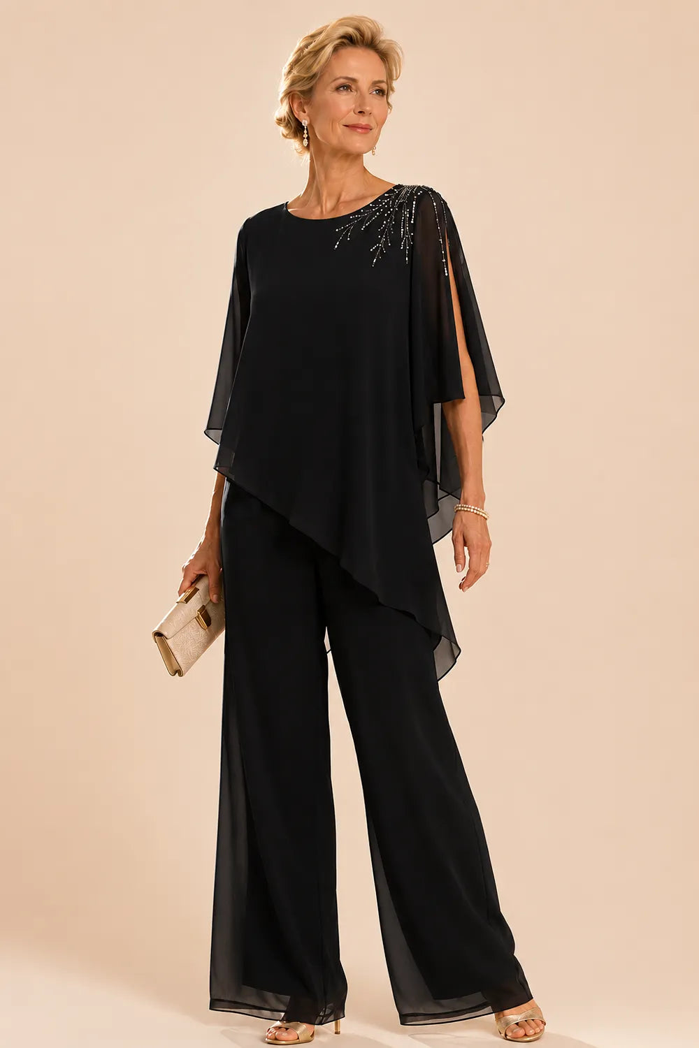 Sabine — Tailleur Pantalon en Mousseline