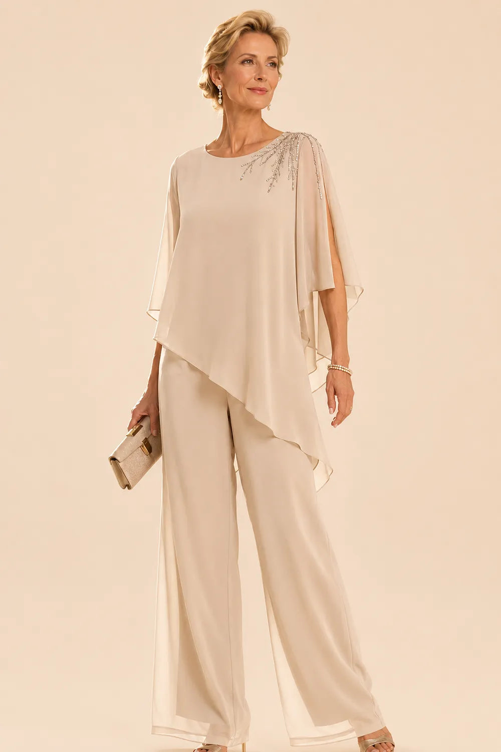 Sabine — Tailleur Pantalon en Mousseline