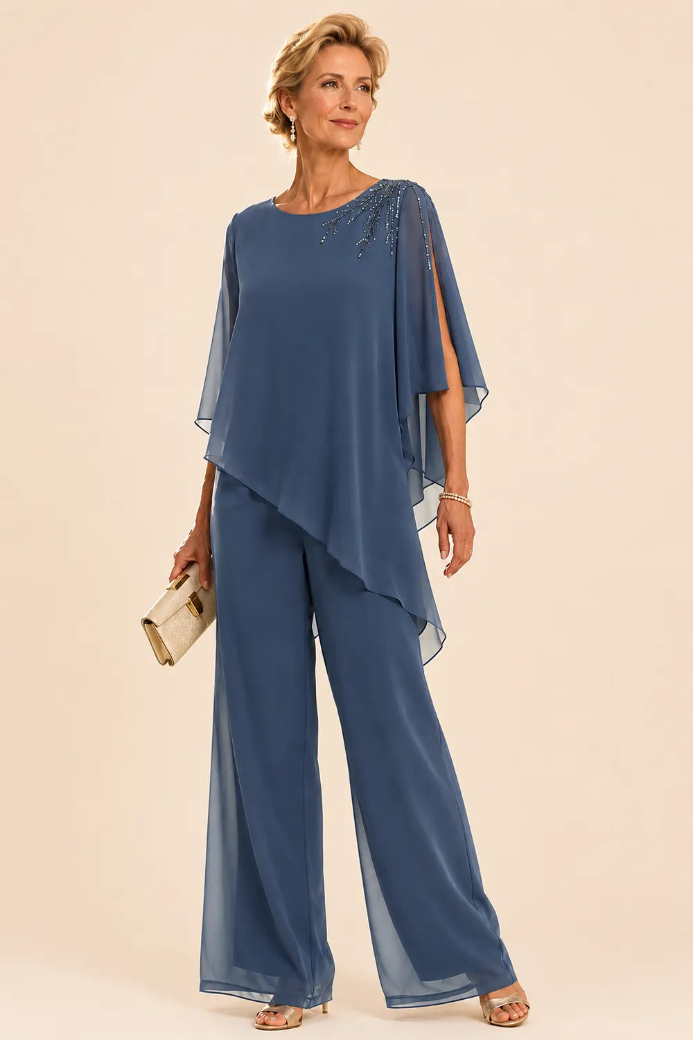 Sabine — Tailleur Pantalon en Mousseline