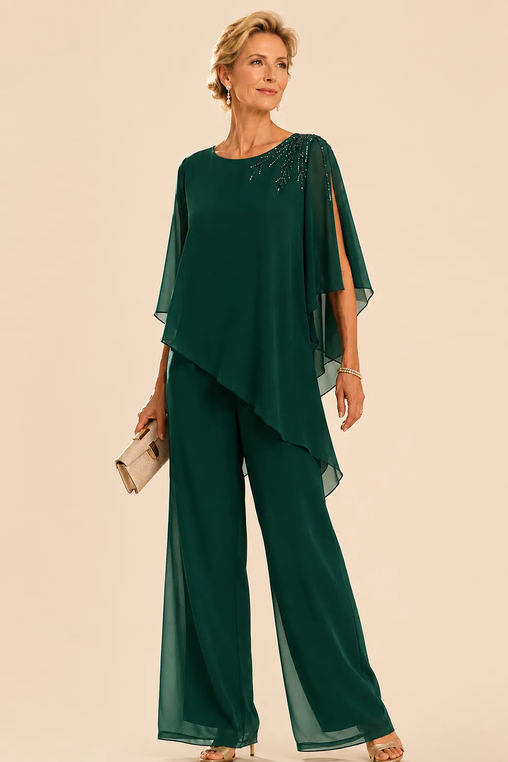 Sabine — Tailleur Pantalon en Mousseline