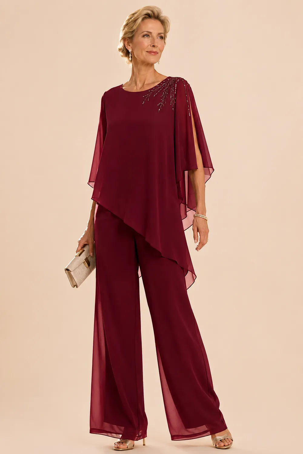 Sabine — Tailleur Pantalon en Mousseline