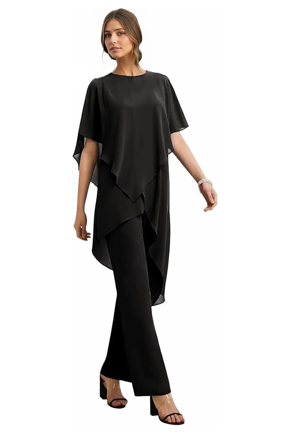Brigitte — Tailleur Pantalon Chic en Mousseline
