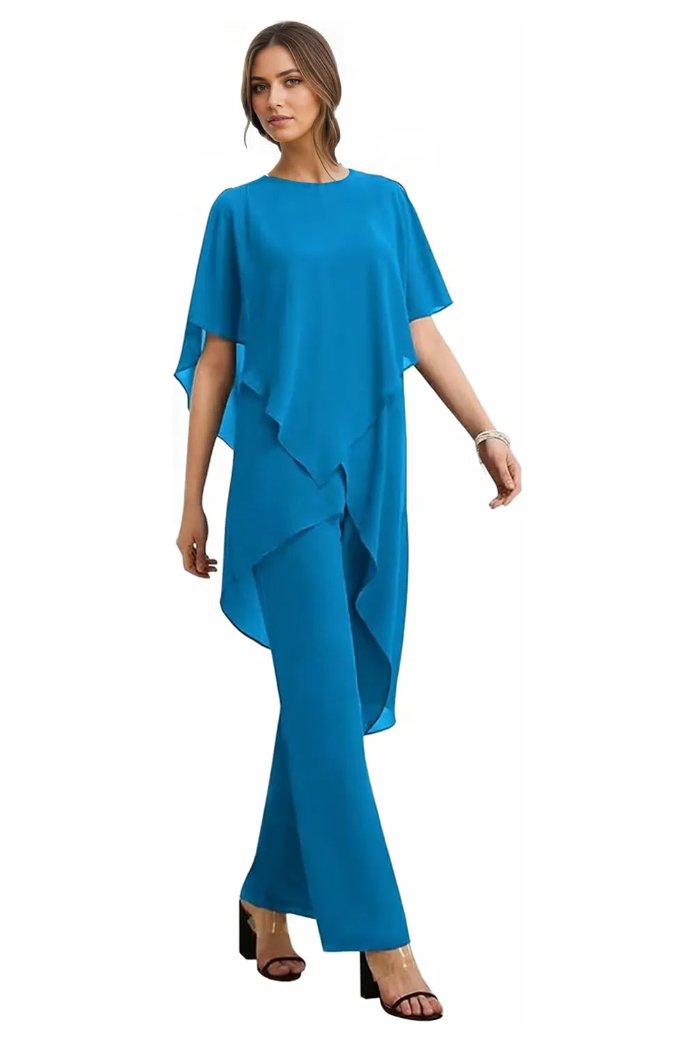 Brigitte — Tailleur Pantalon Chic en Mousseline