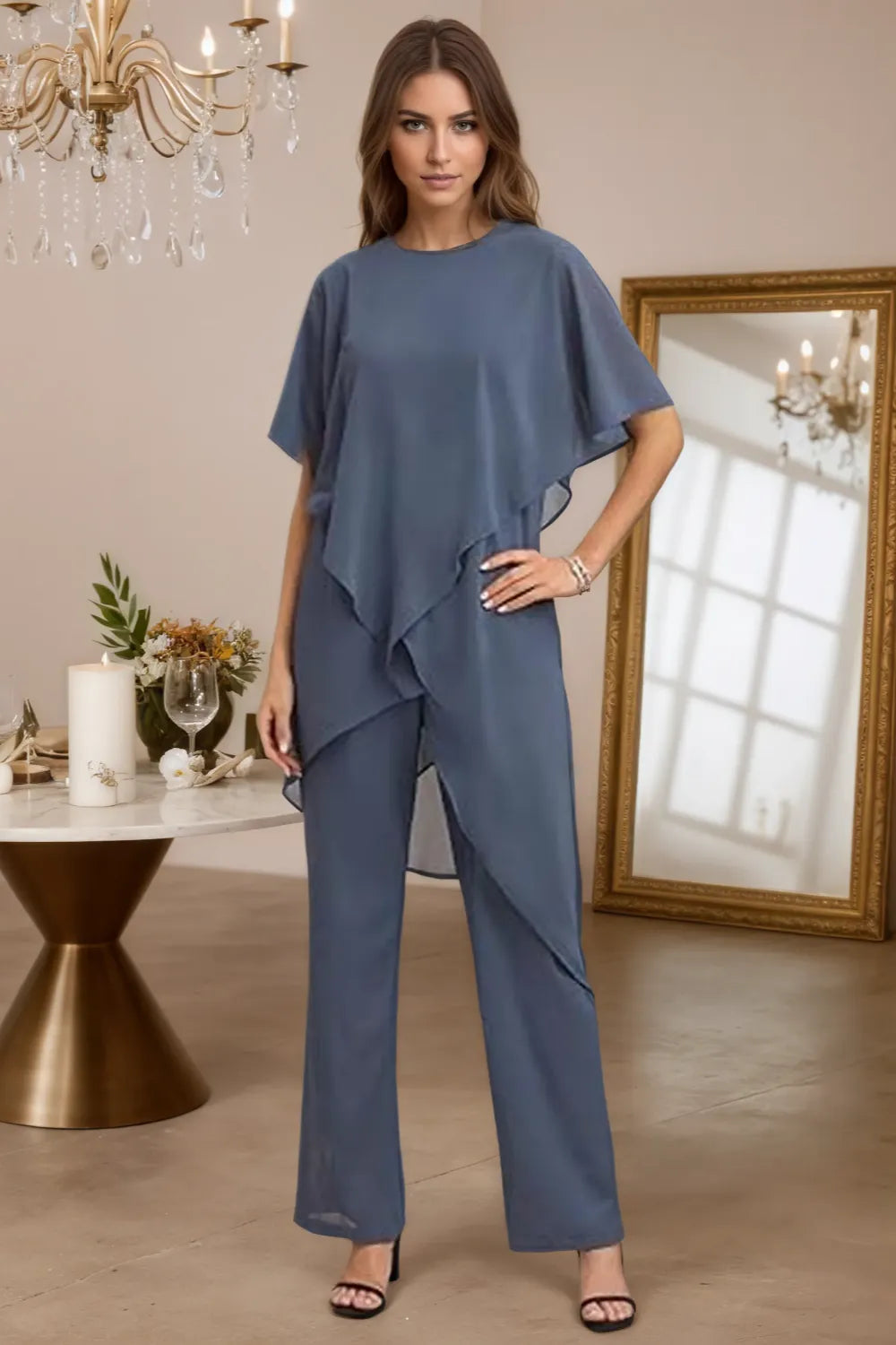 Brigitte — Tailleur Pantalon Chic en Mousseline
