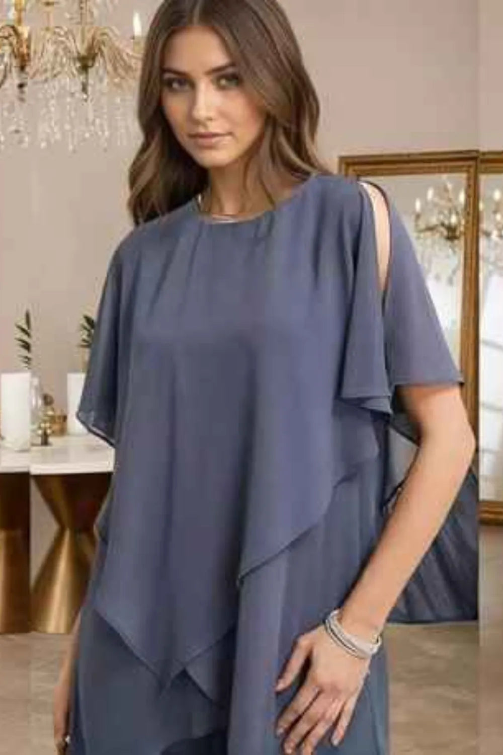 Brigitte — Tailleur Pantalon Chic en Mousseline