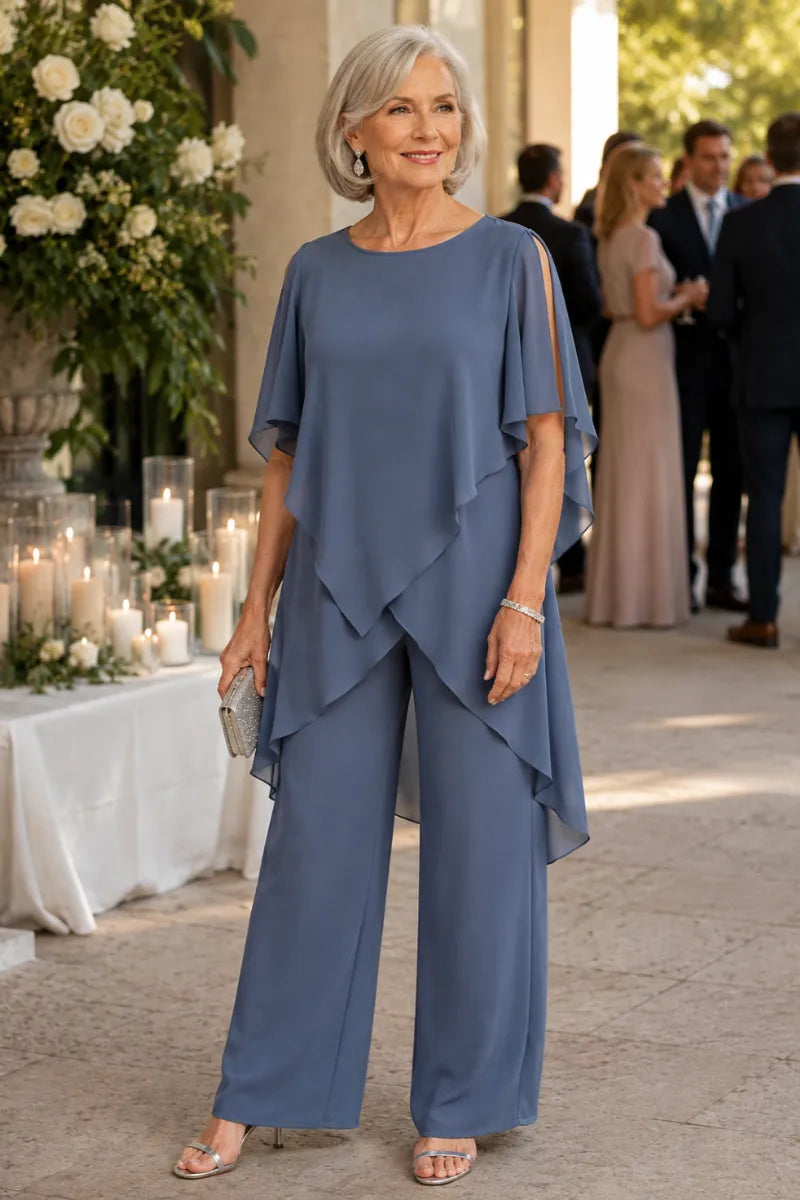 Brigitte — Tailleur Pantalon Chic en Mousseline