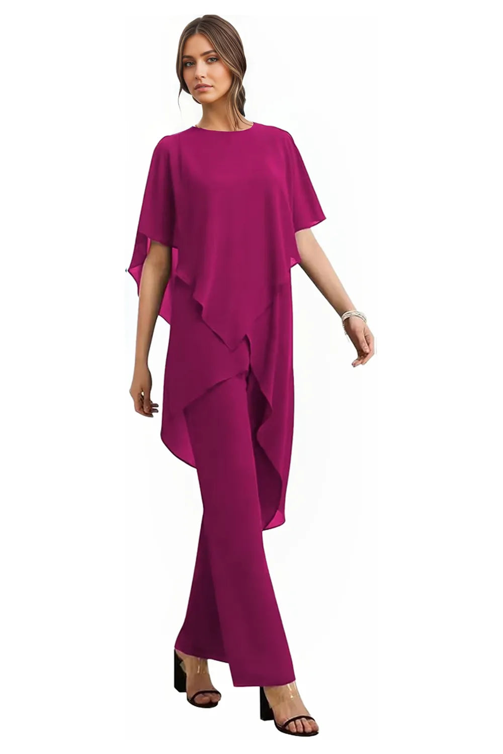 Brigitte — Tailleur Pantalon Chic en Mousseline