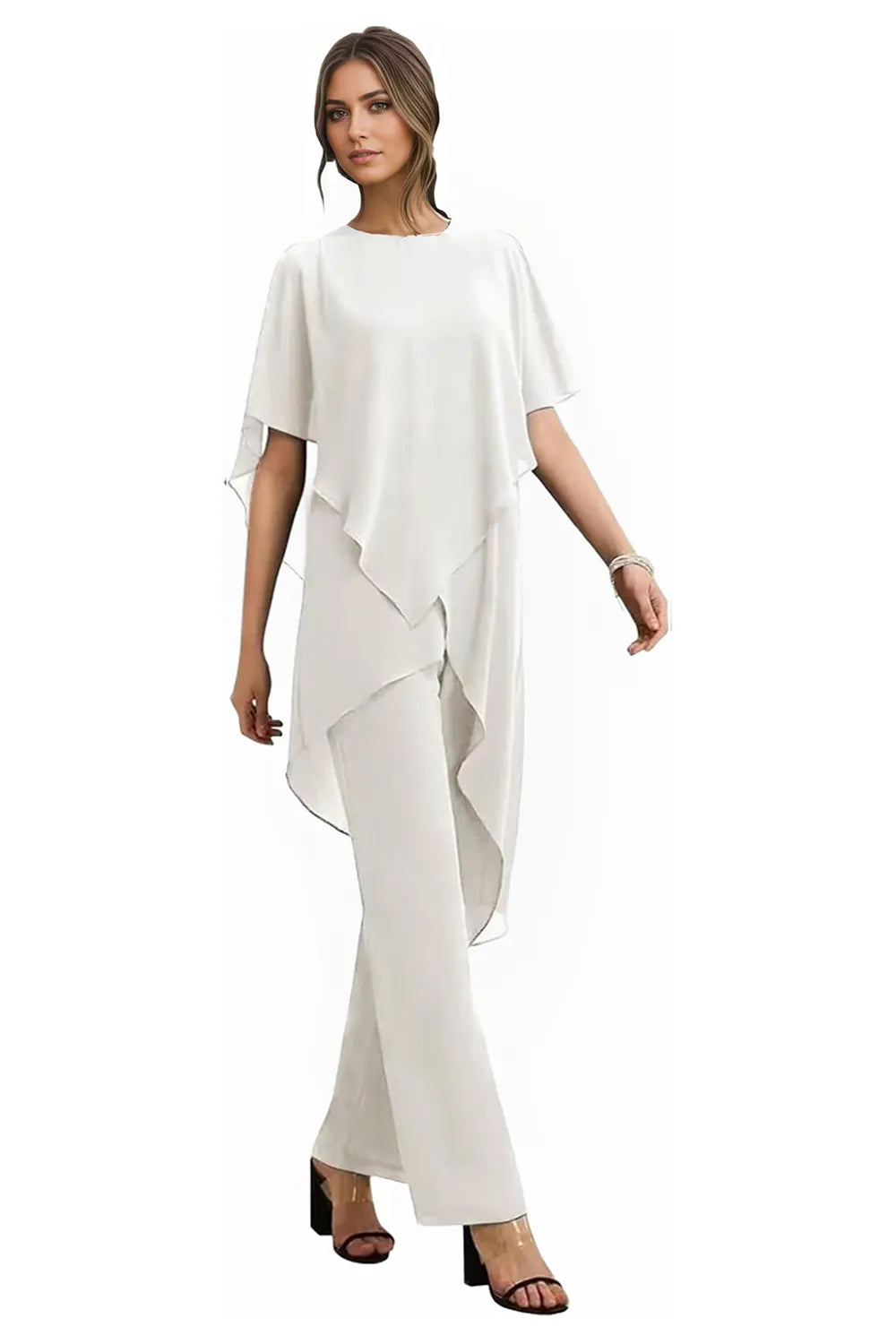 Brigitte — Tailleur Pantalon Chic en Mousseline