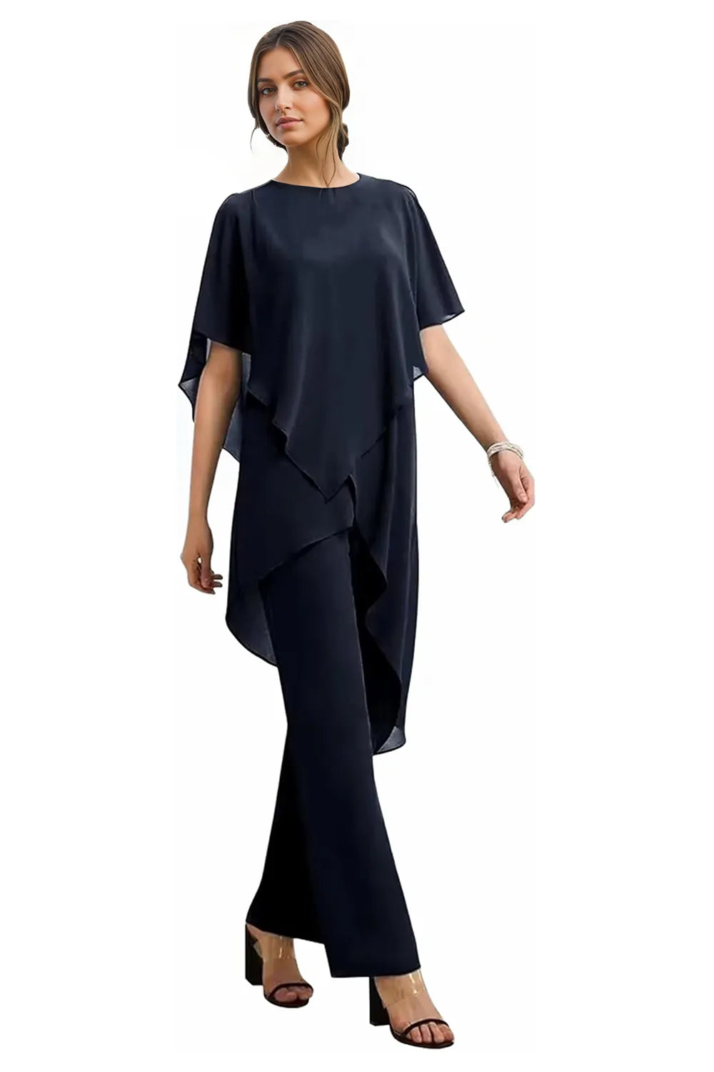 Brigitte — Tailleur Pantalon Chic en Mousseline