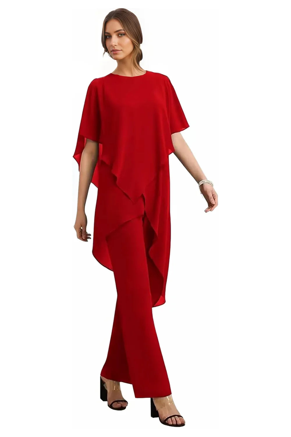 Brigitte — Tailleur Pantalon Chic en Mousseline