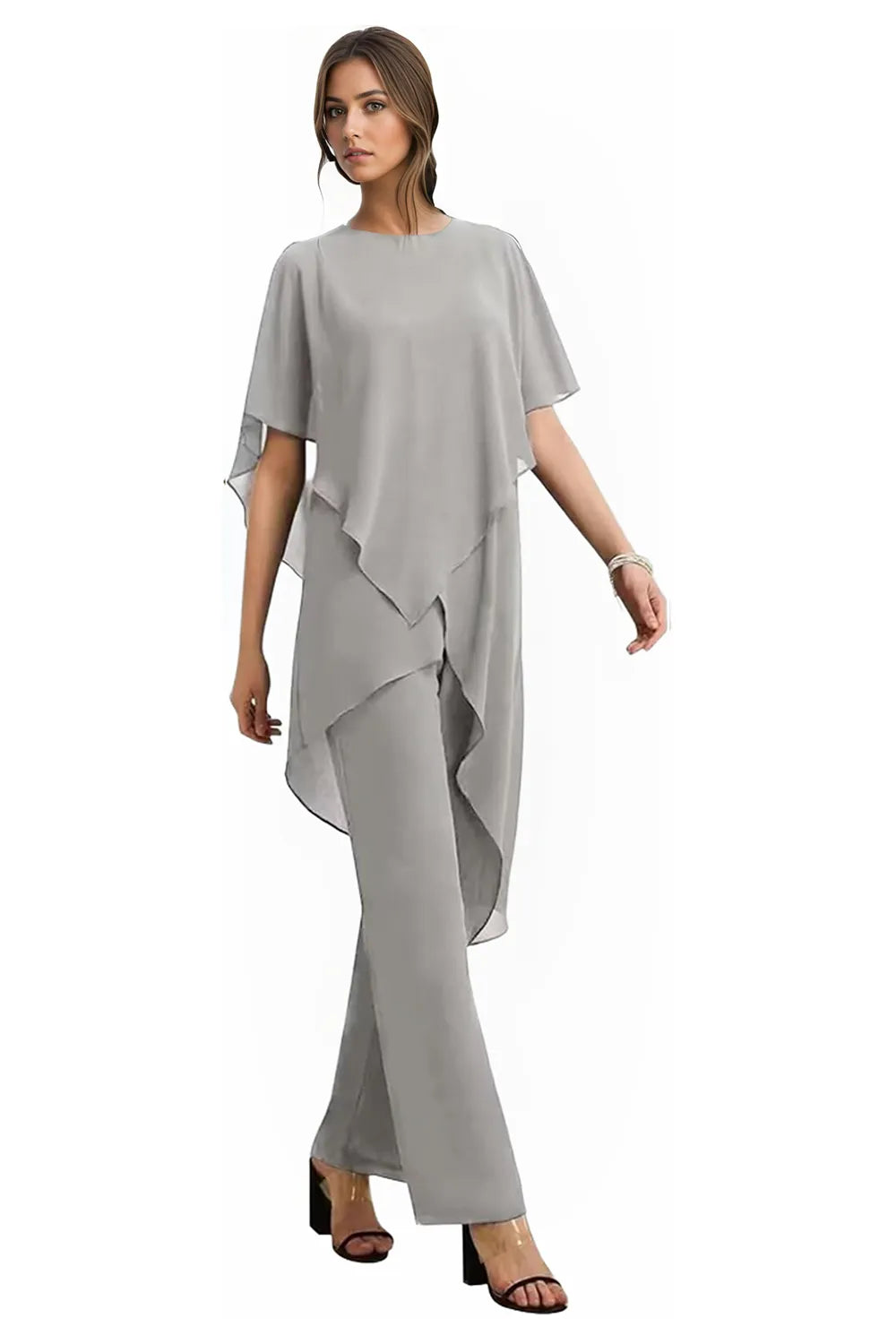 Brigitte — Tailleur Pantalon Chic en Mousseline